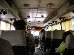 Interior of typical bus servicing Tovste - Chernivtsi route
